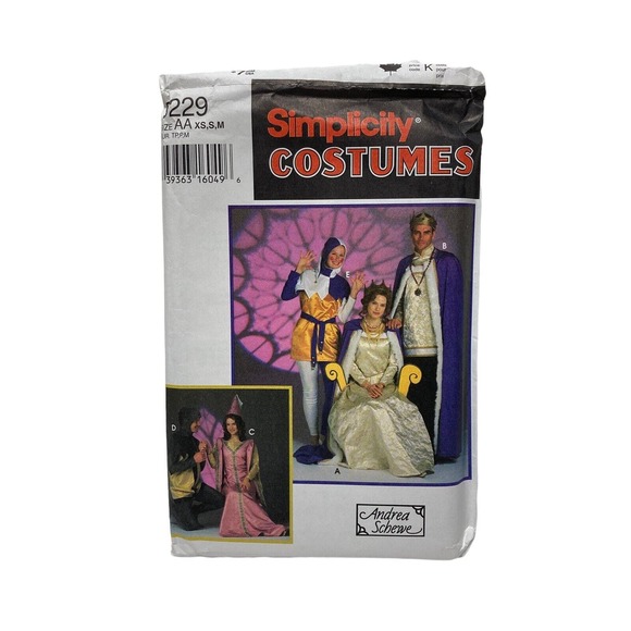 Simplicity 9229 Misses Mens Teens Medieval Costumes Capes Jester Sewing Pattern - Picture 1 of 6